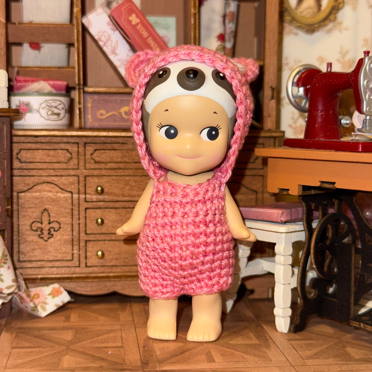 Pink Bear Crochet Jumper