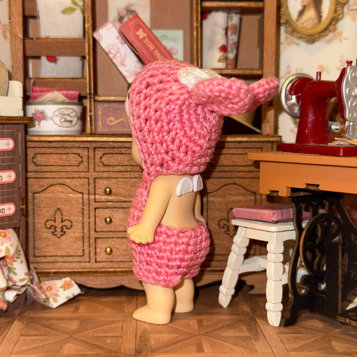 Pink Bear Crochet Jumper