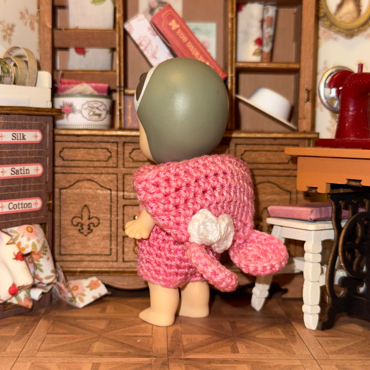 Pink Bear Crochet Jumper