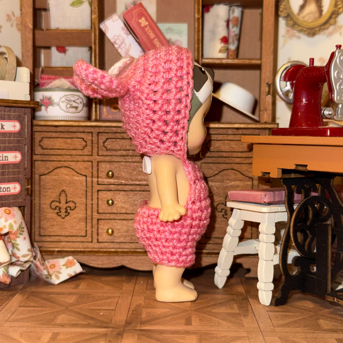 Pink Bear Crochet Jumper