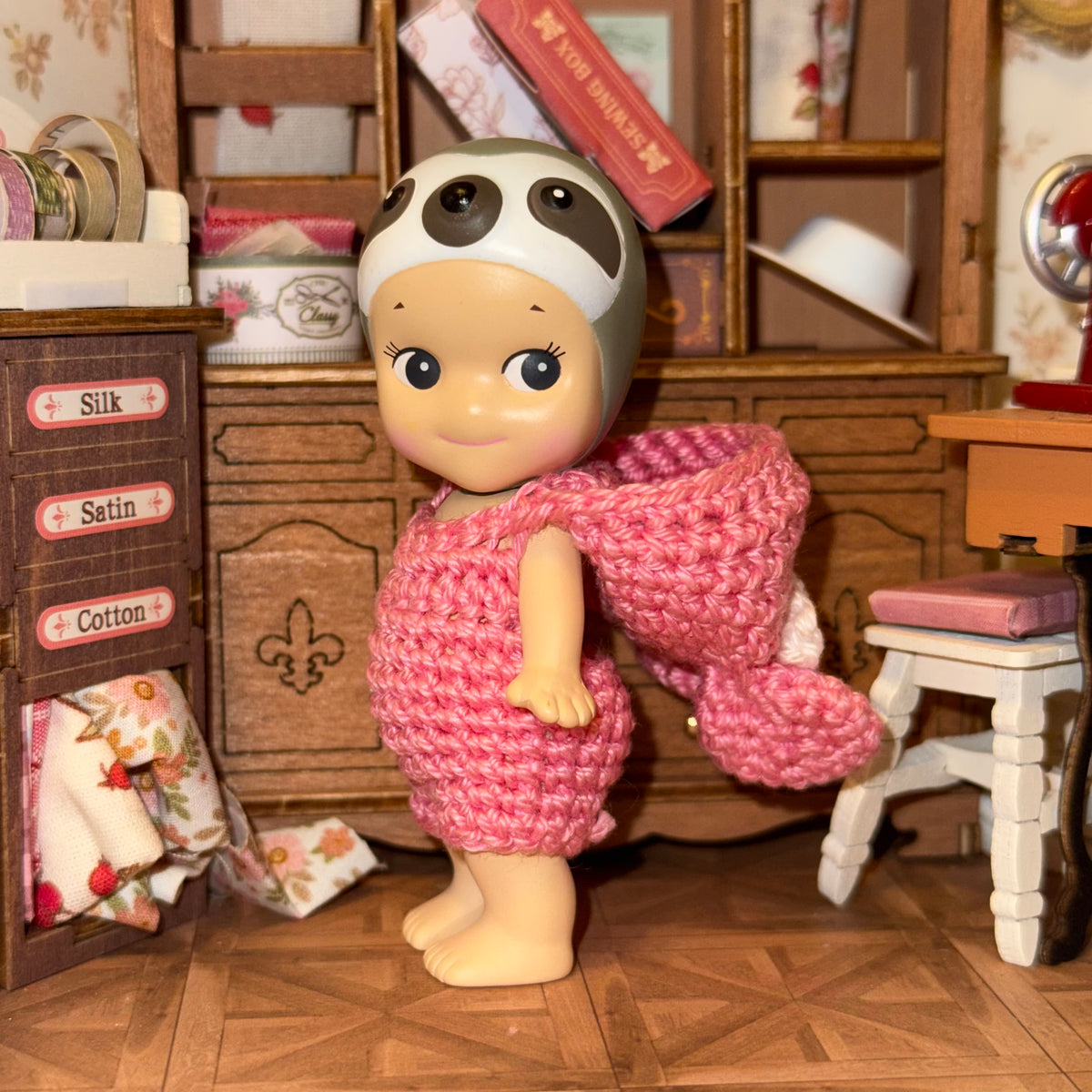 Pink Bear Crochet Jumper