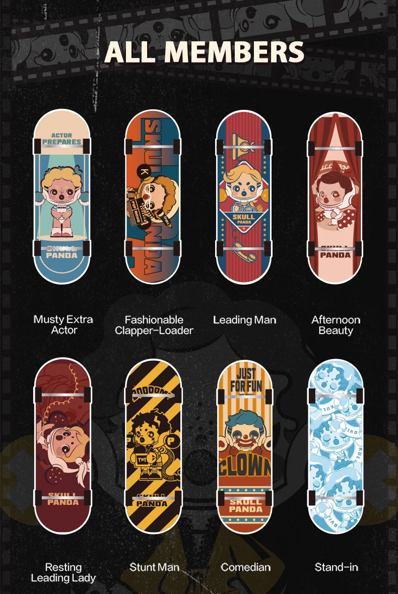 POP MART- Skullpanda Action Cut Series Finger Skateboard Mystery Box