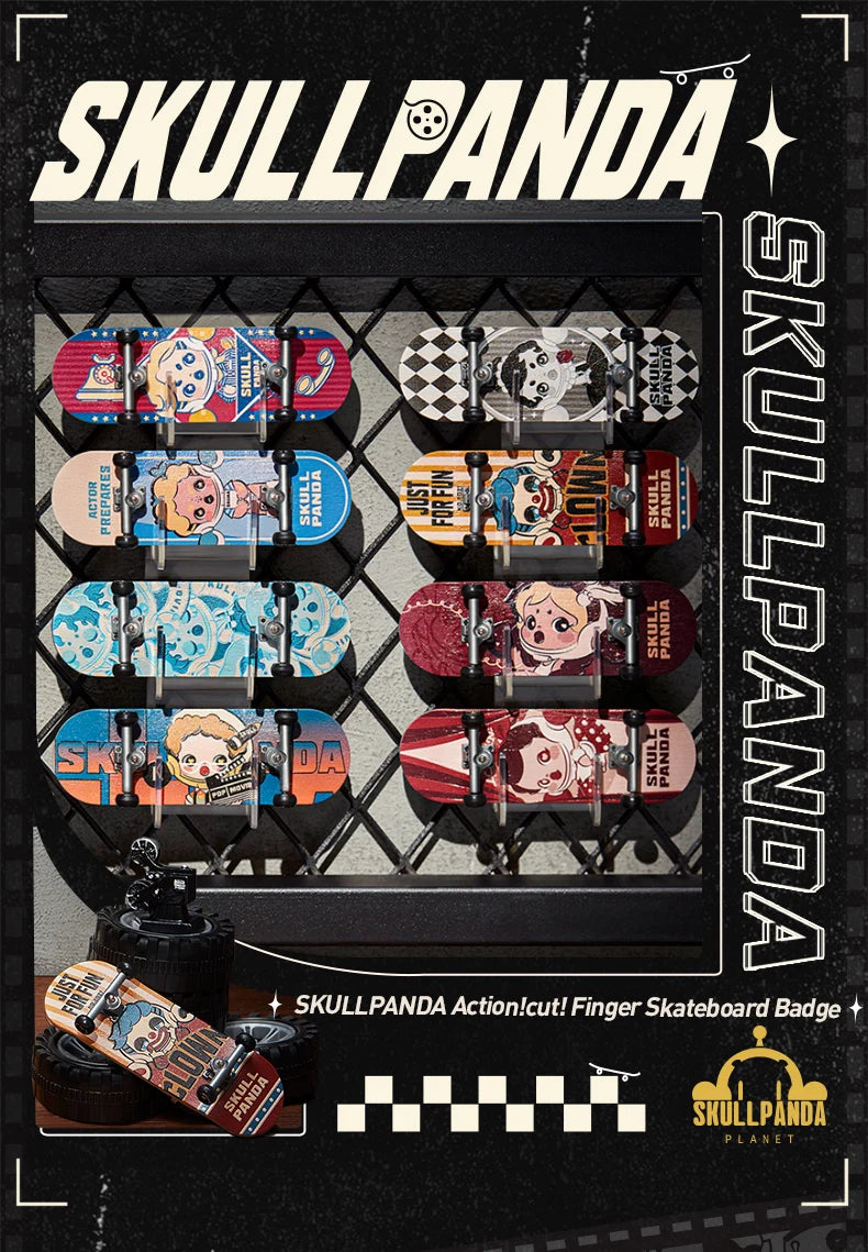 POP MART- Skullpanda Action Cut Series Finger Skateboard Mystery Box