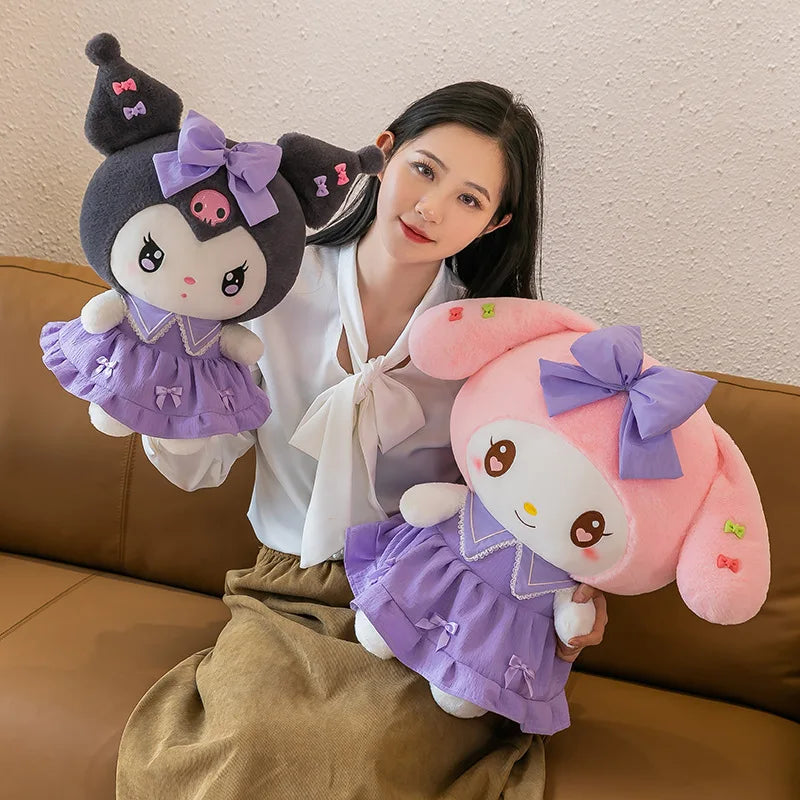 Kuromi and My Melody School Plushies