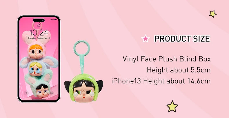 POP MART- CRYBABY x Powerpuff Girls Series - Vinyl Face Plush Blind Box