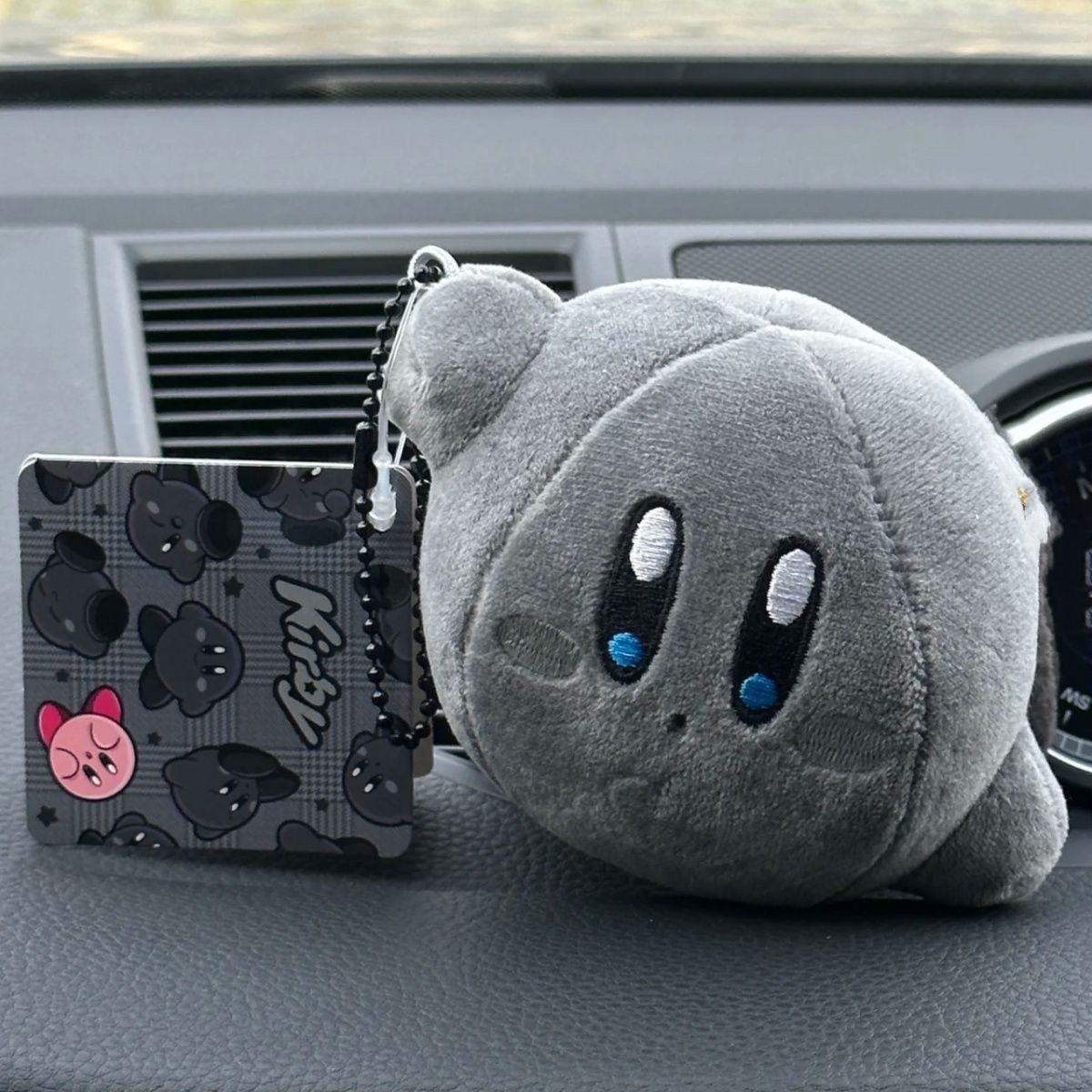 Grey Kirby Plush Keychain