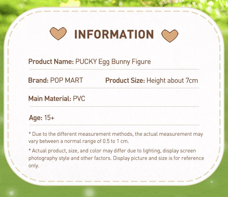 POP MART- PUCKY Egg Bunny 100% Figure