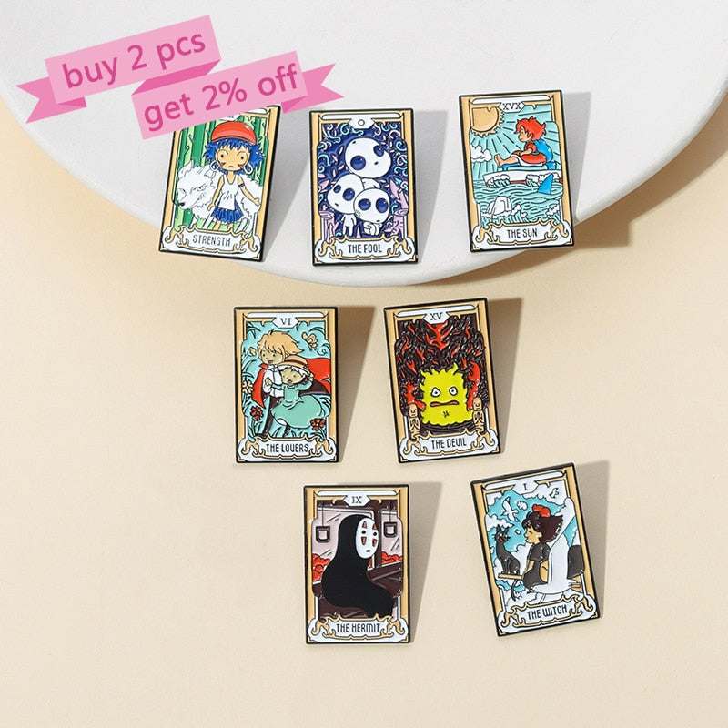 Studio Ghibli Tarot Enamel Pins