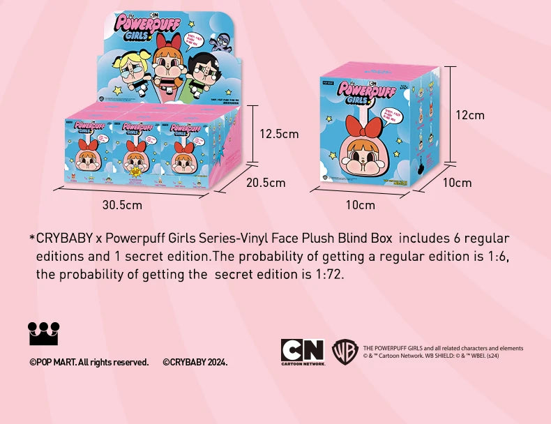 POP MART- CRYBABY x Powerpuff Girls Series - Vinyl Face Plush Blind Box