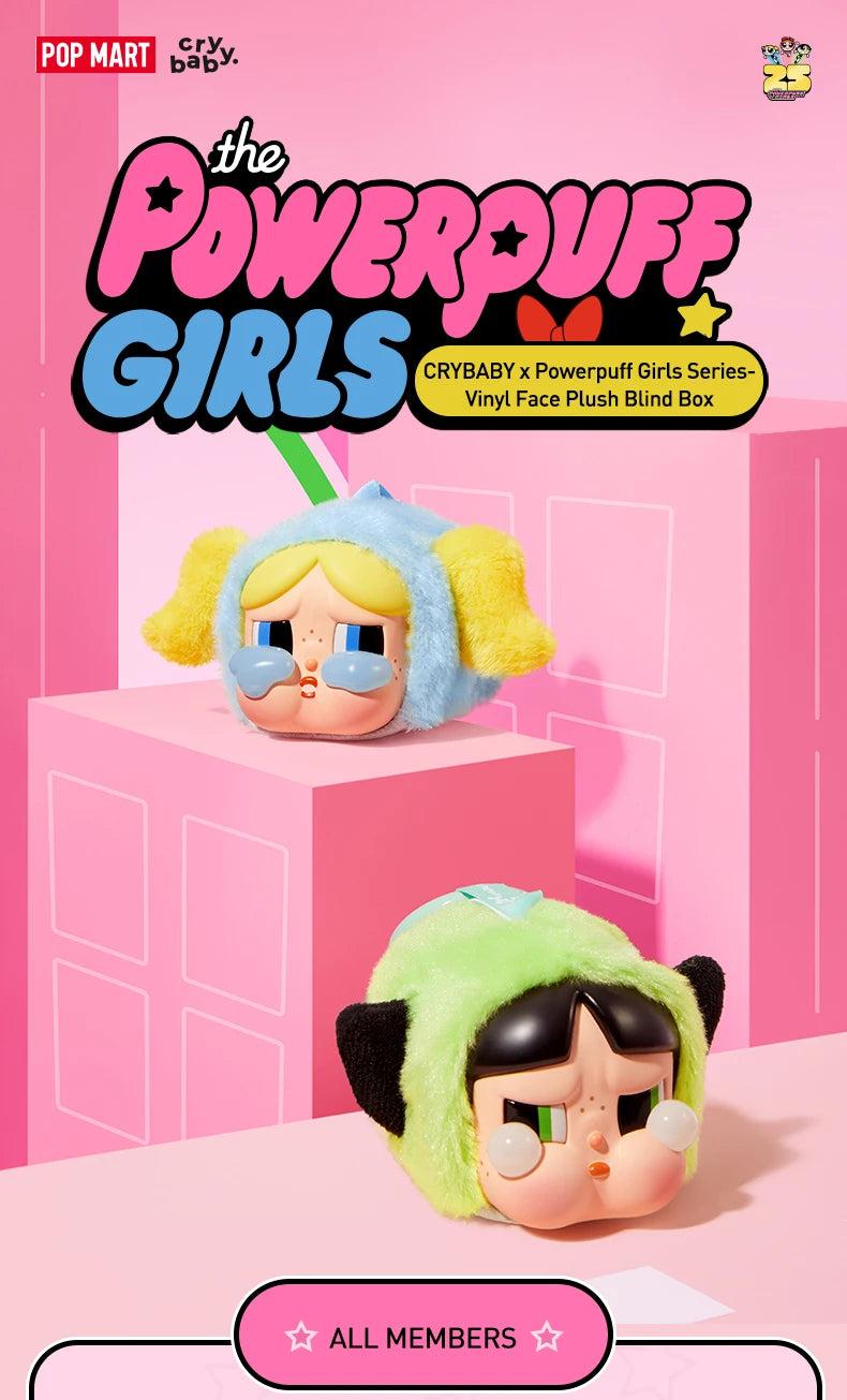 POP MART- CRYBABY x Powerpuff Girls Series - Vinyl Face Plush Blind Box