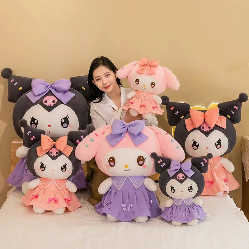 Kuromi and My Melody School Plushies